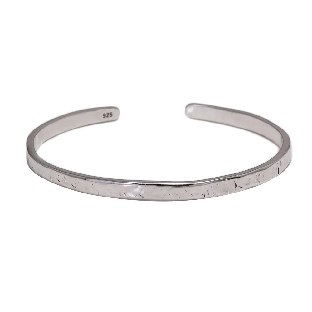 PULSERA MARTILLADA ARTESANAL - PLATA 925 (Ajustable)