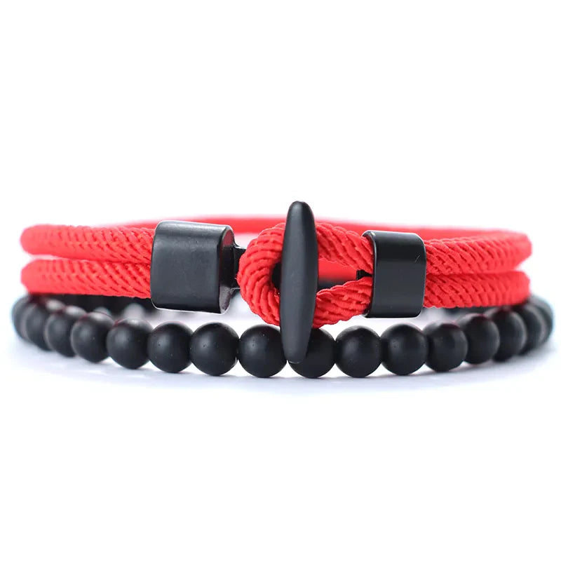 PULSERA DE CUERDA Y PIEDRA ÓNIX