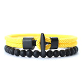 PULSERA DE CUERDA Y PIEDRA ÓNIX